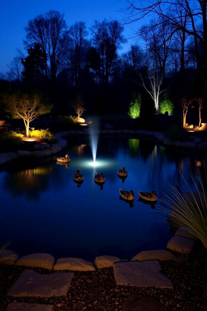 Nighttime LED Illumination - 22 Duck Pond Ideas