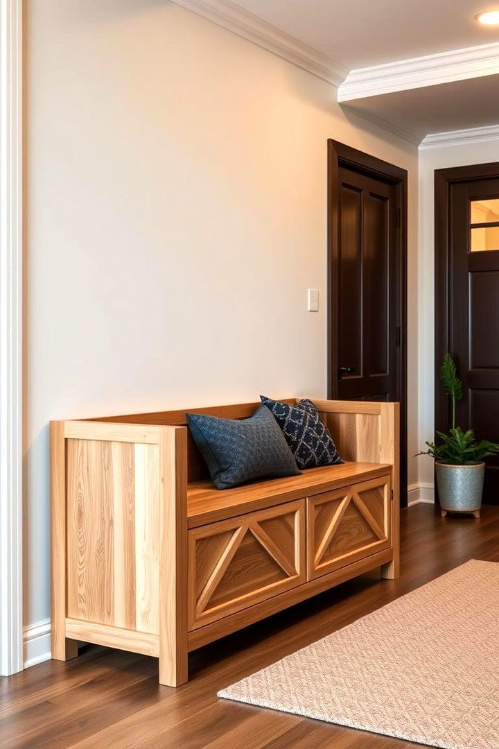 Nordic Inspired Bench with Storage - 22 Scandinavian Entryway Ideas