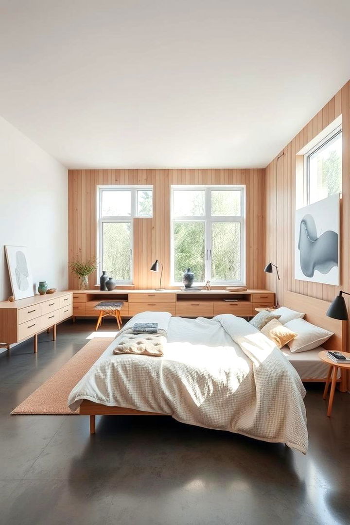 Nordic Serenity and Concrete - 22 Concrete Floor Bedroom Ideas