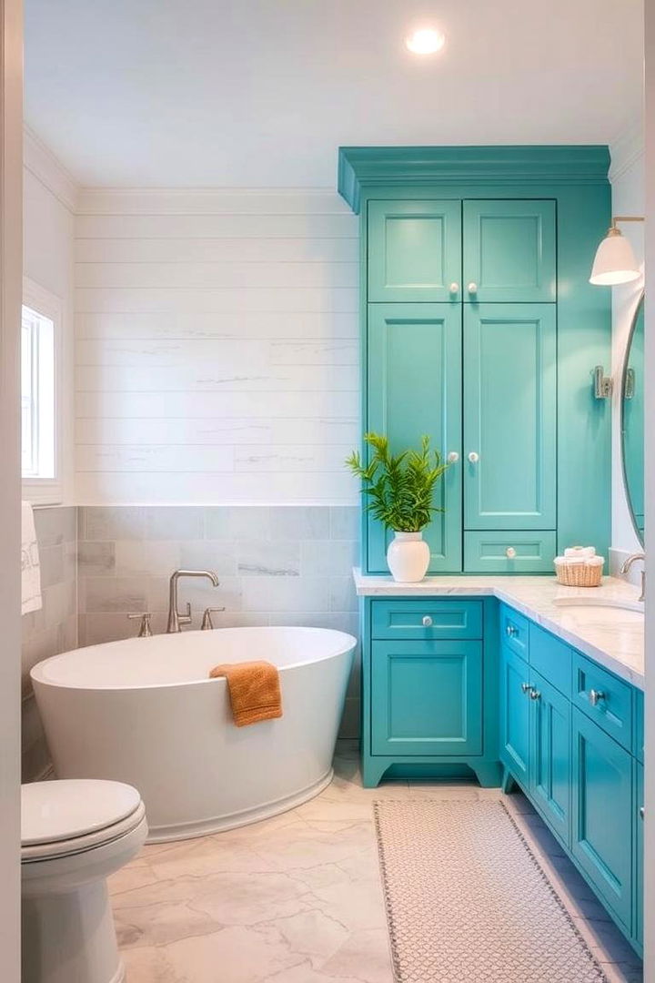 Ocean Aqua Vibes - 22 Bathroom Cabinet Color Ideas