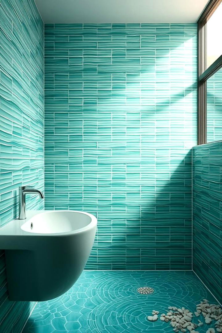 Oceanic Green Oasis - 22 Green Tile Bathroom Ideas
