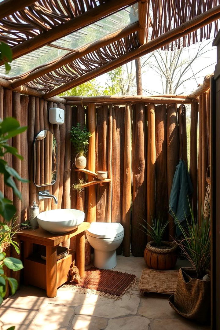Off Grid Functionality - 22 Rustic Outdoor Bathroom Ideas