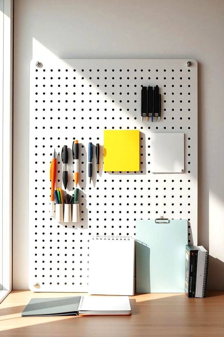 Office Supplies Organizer Pegboard - 22 Pegboard Ideas