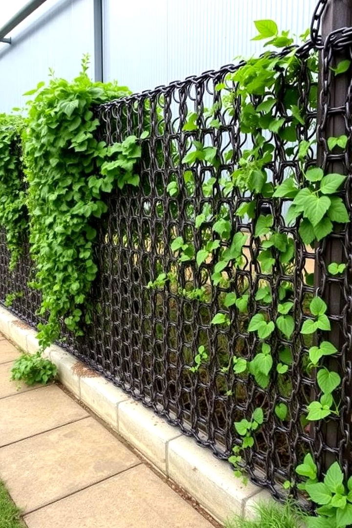 Old Bicycle Chain link Fencing - 22 Old Bicycle Garden Ideas