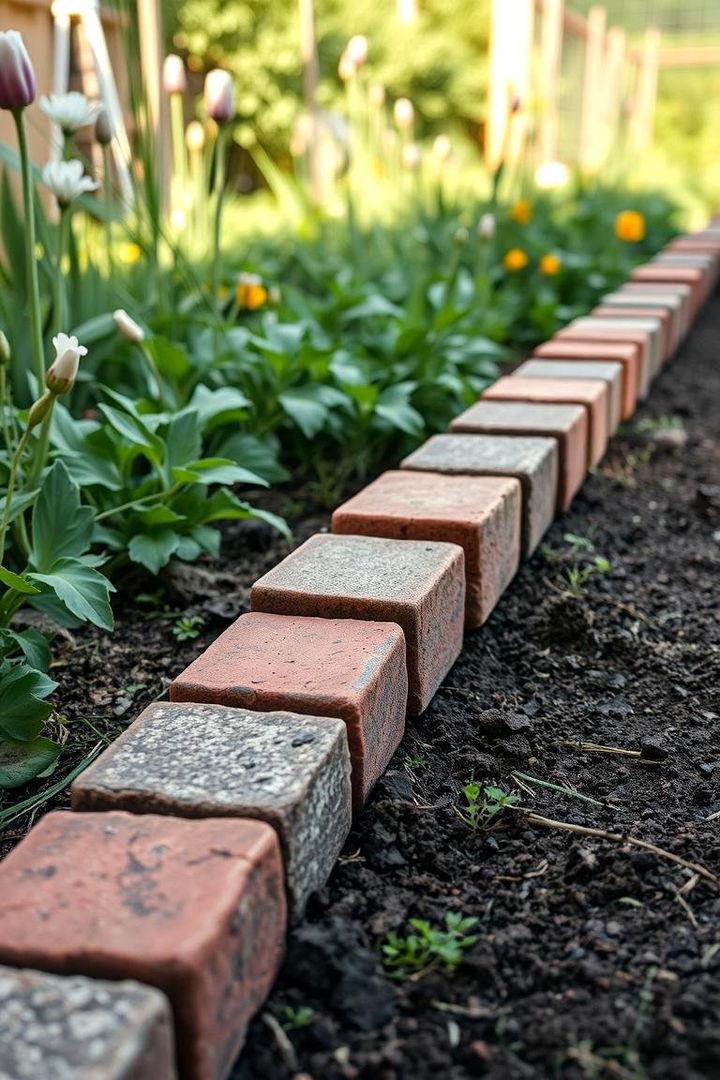Old Brick Garden Borders - 22 Recycled Garden Edging Ideas