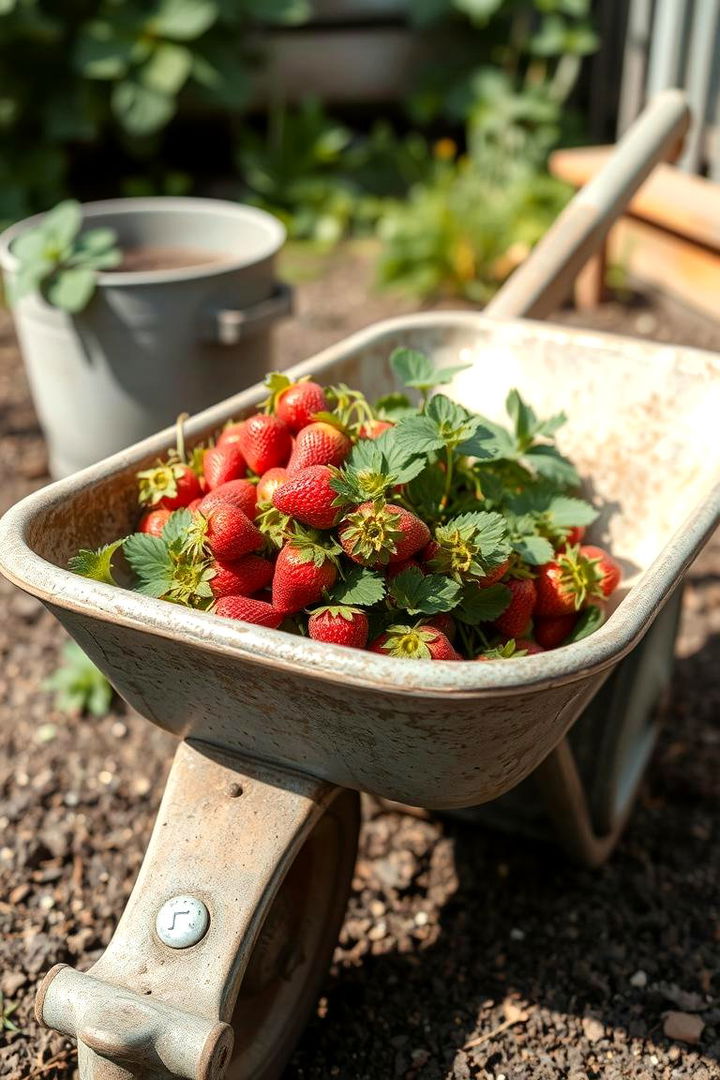 Old Wheelbarrow Strawberry Planter - 22 Strawberry Planter Ideas