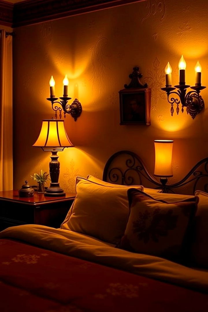 Old World Charm Lighting - 22 Vintage Bedroom Ideas