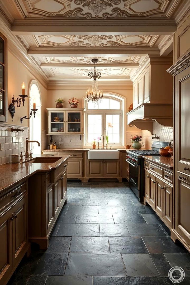 Old World Elegance Slate Kitchen - 22 Kitchens With Slate Floors