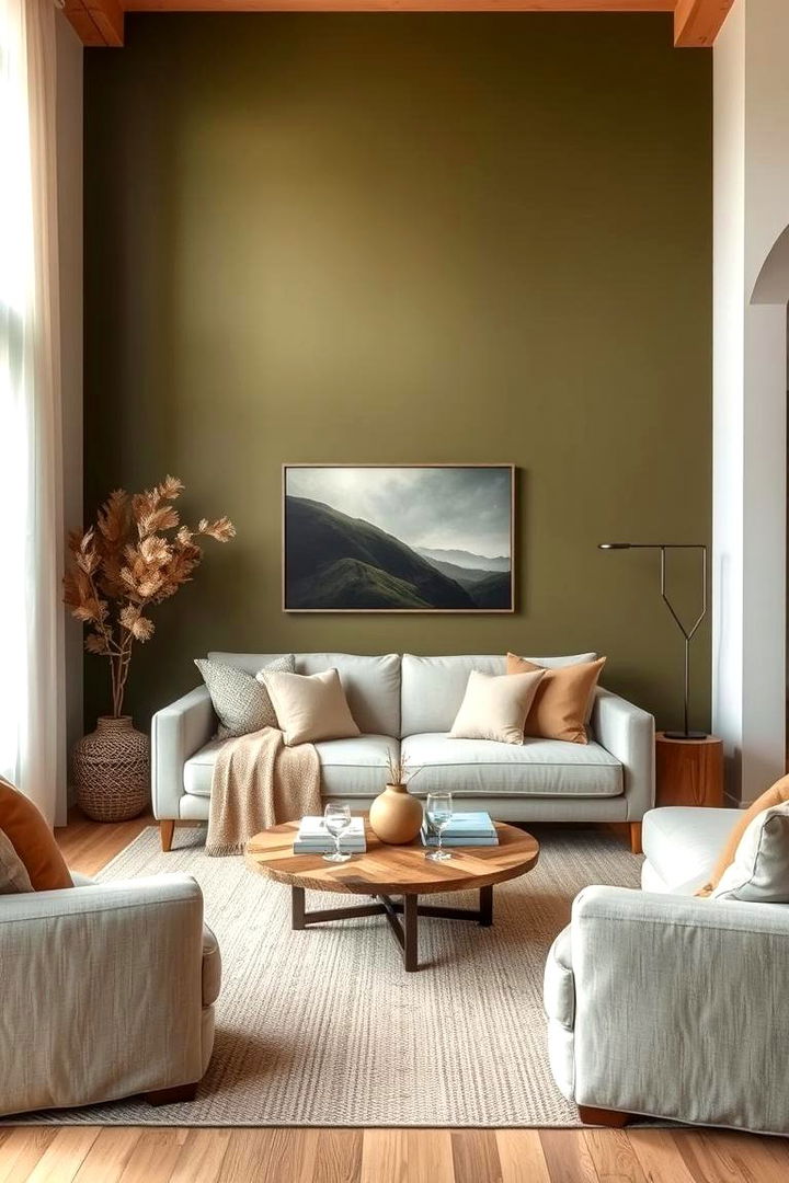 Olive Accents Subtle Organic Charm - 22 Living Room Paint Colors