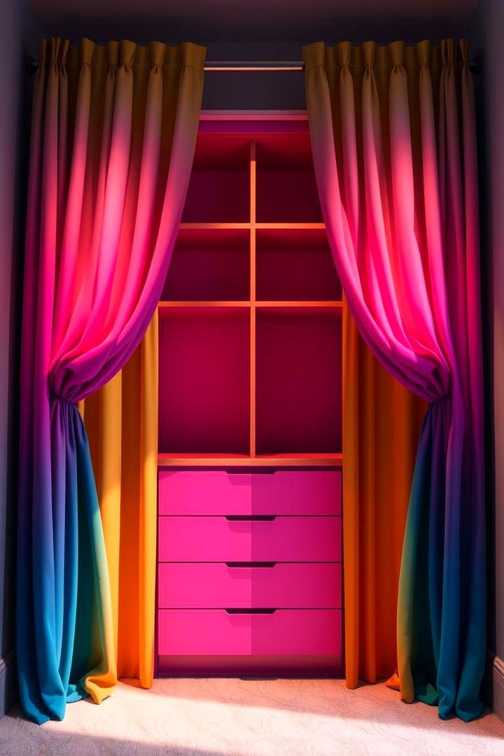 Ombre Color Shift - 22 closet curtain ideas