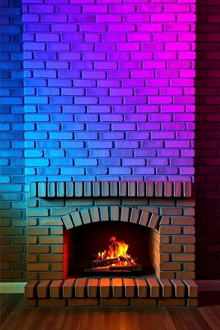 Ombre Effect - 22 Painted Brick Fireplace Ideas