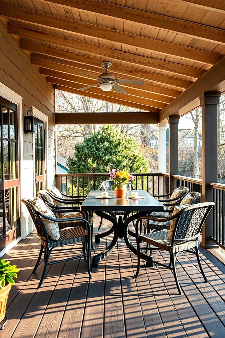 Open Air Dining Space - 22 Front Porch Deck Ideas