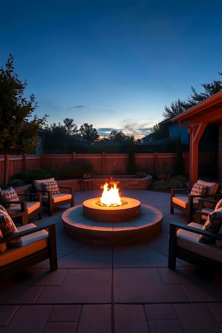 Open Air Fire Pit Hearth - 22 Partially Covered Deck Ideas