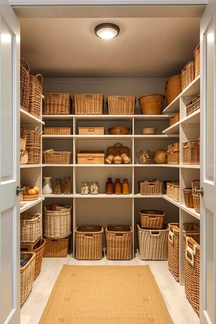 Open Baskets and Bins Utility - 22 Open Pantry Ideas