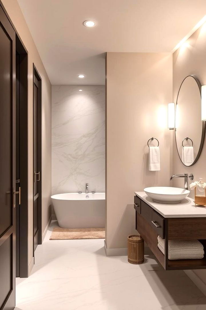 Open Concept Design Integration - 22 Hallway Bathroom Ideas