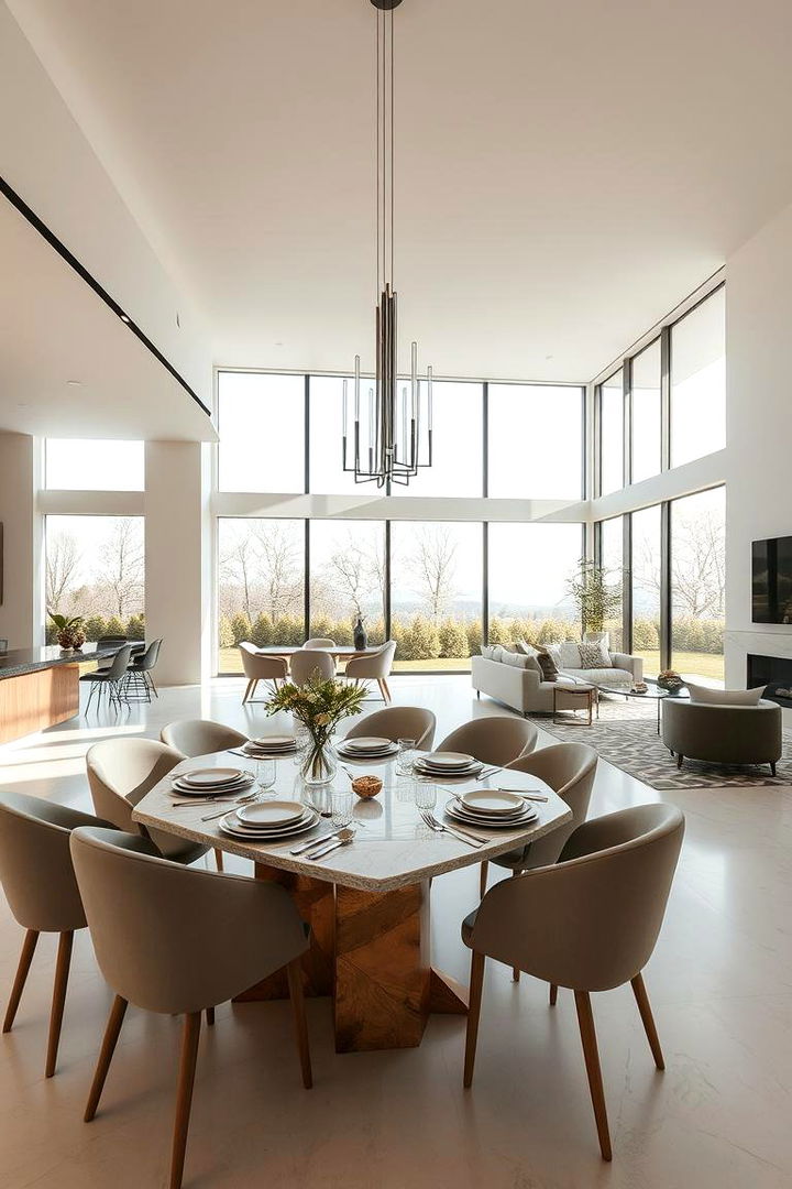 Open Concept Dining - 22 Neutral Dining Room Ideas