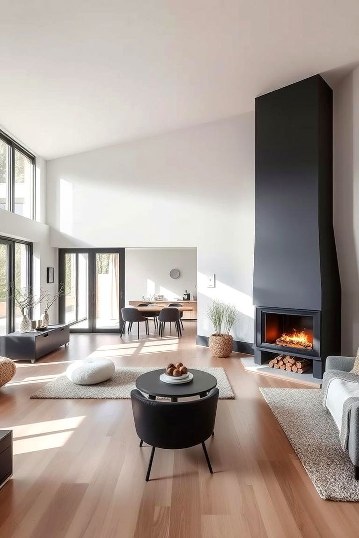 Open Concept Fireplaces as Focal Points - 22 Scandinavian Fireplace Ideas