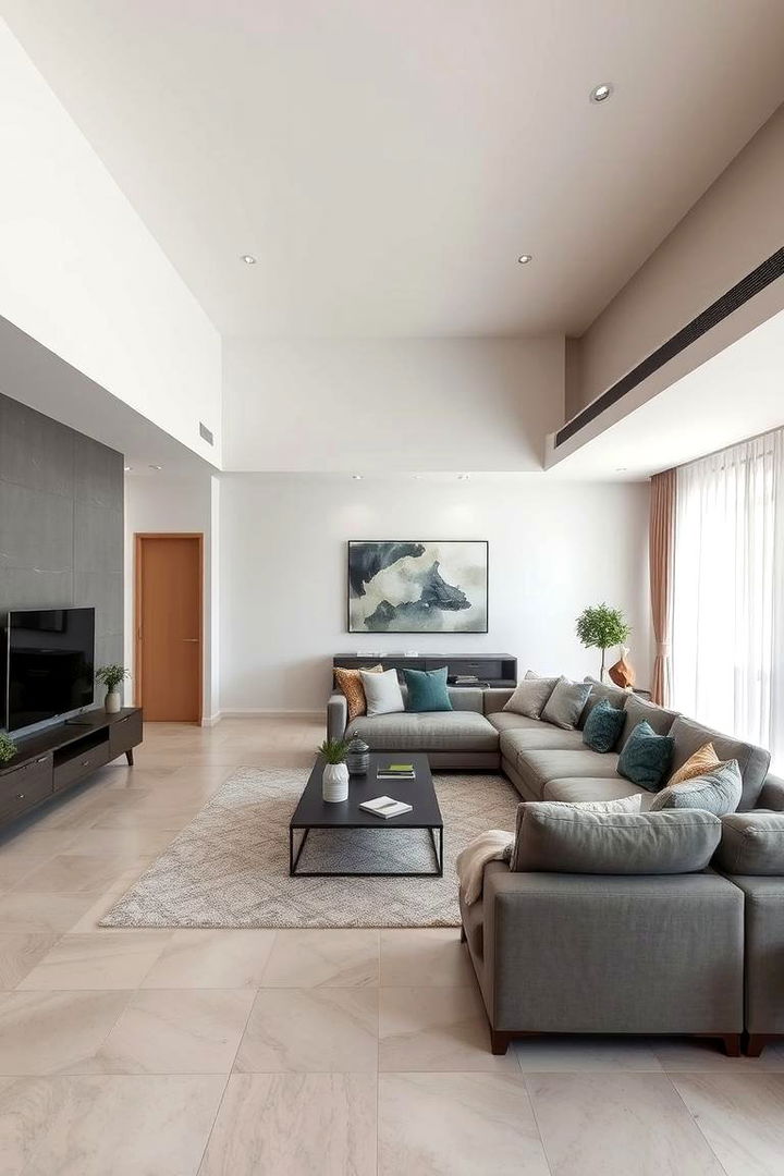Open Concept Flow - 22 Grey and Beige Living Room Ideas