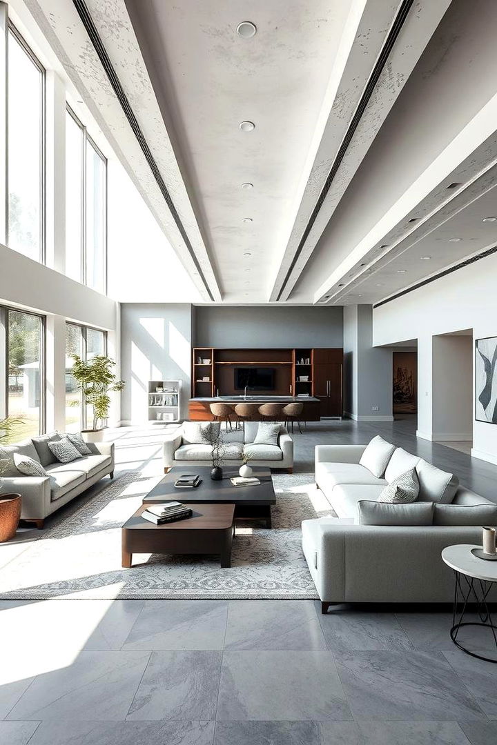 Open Concept Layout - 22 Grey and White Living Room Ideas