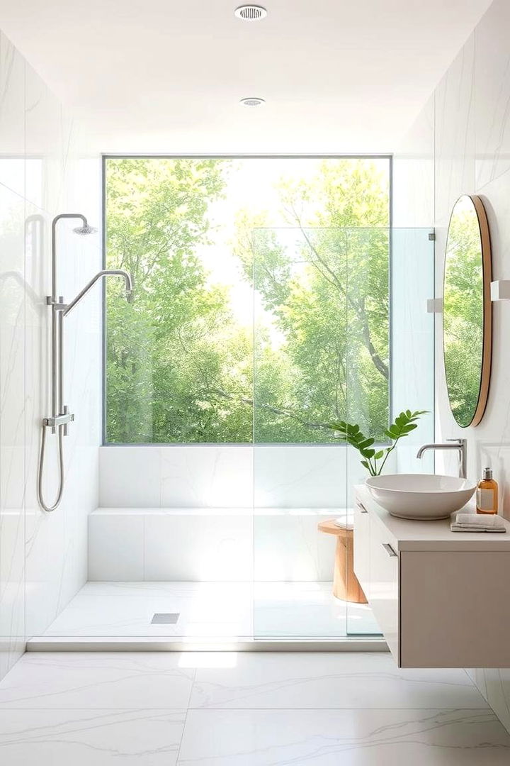 Open Concept Layout - 22 Half-wall Shower Ideas