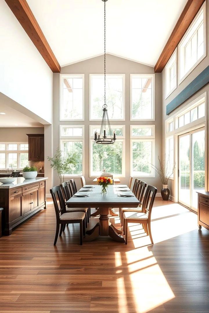 Open Concept Layout Elegance - 22 Craftsman Dining Room Ideas