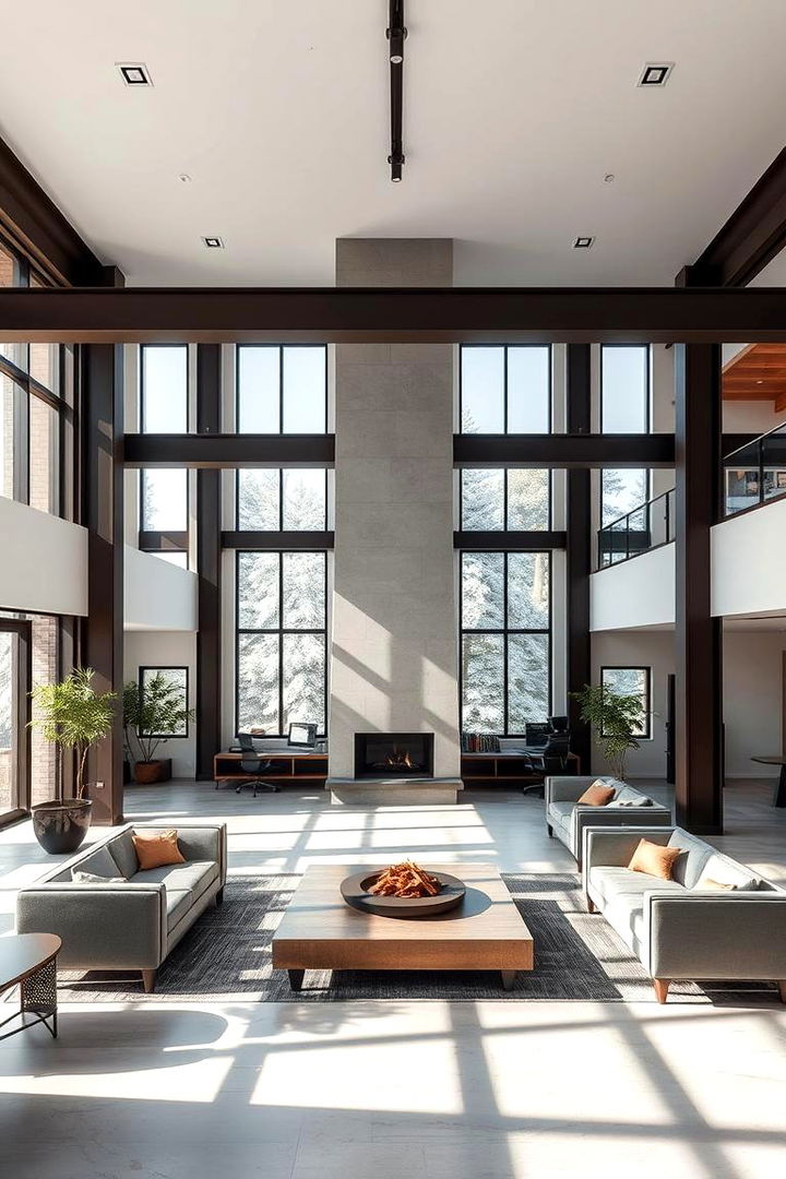 Open Concept Layout Encouraging Productivity - 22 Home Office With Fireplace Ideas