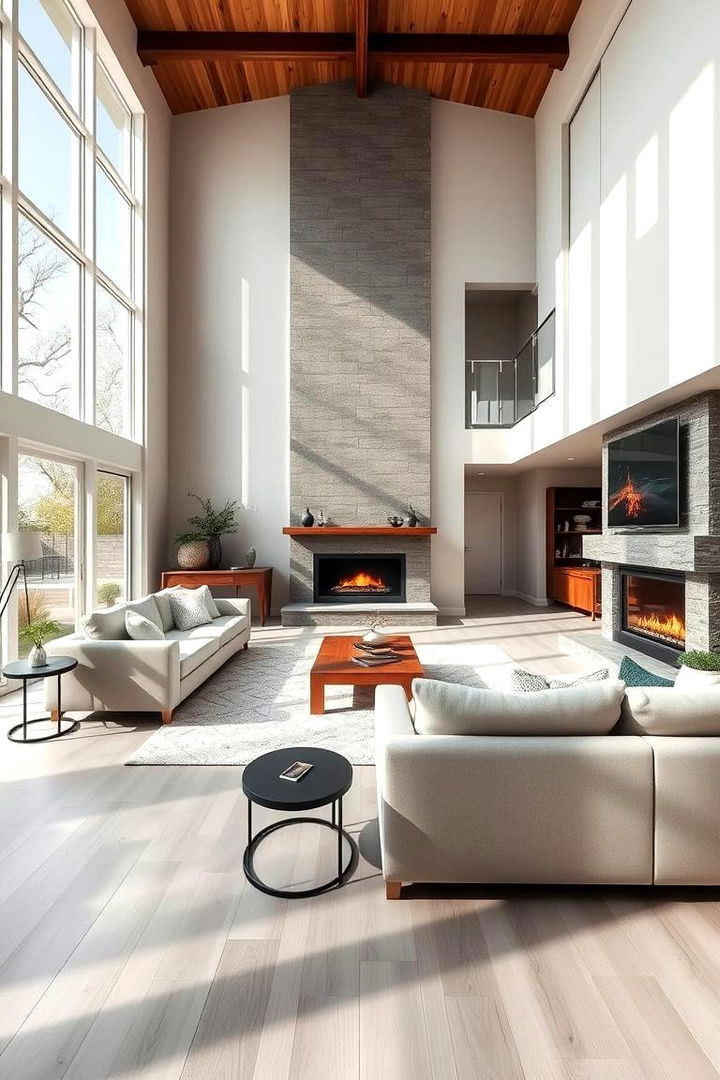 Open Concept Living Space - 22 Living Room Ideas With Sectionals and Fireplace