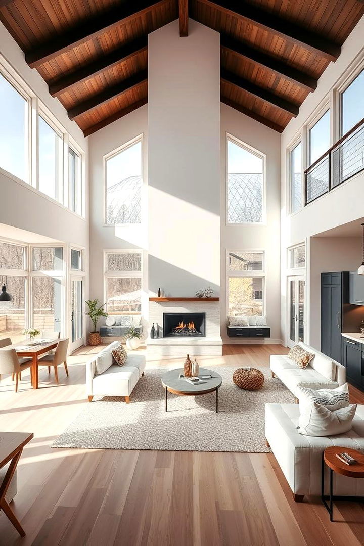 Open Concept Living Spaces - 22 Kitchens With Fireplaces