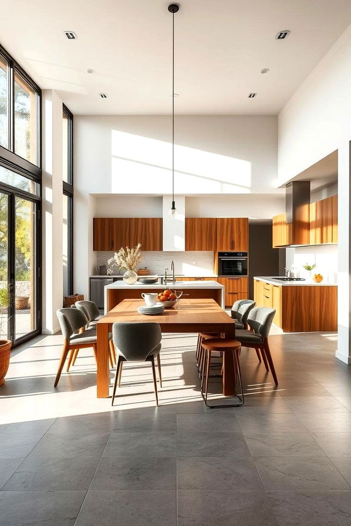 Open Concept Microcement Dining Areas - 22 Microcement Kitchen Ideas