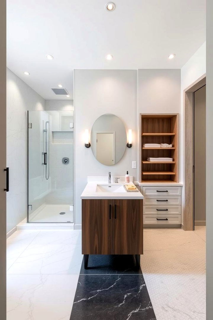 Open Concept with Defined Zones - 22 Apartment Bathroom Ideas