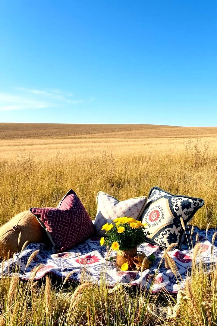 Open Field Picnic Blanket Nook - 22 Outdoor Reading Nook Ideas