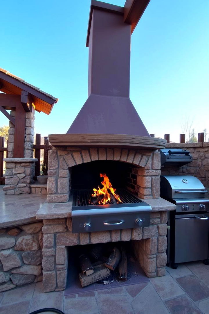 Open Fire Grill Areas - 22 Rustic Outdoor Kitchen Ideas