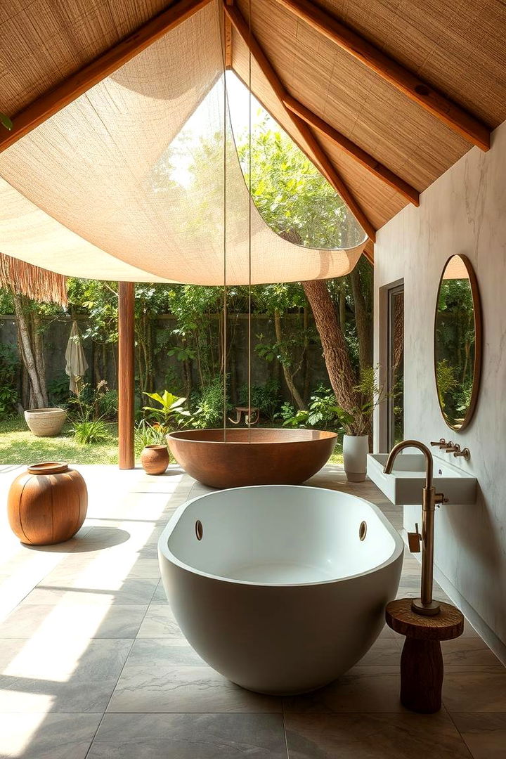 Open Floor Layout - 22 Rustic Outdoor Bathroom Ideas