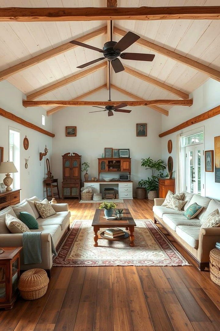 Open Floor Plan Integration - 22 Small Rustic Living Room Ideas