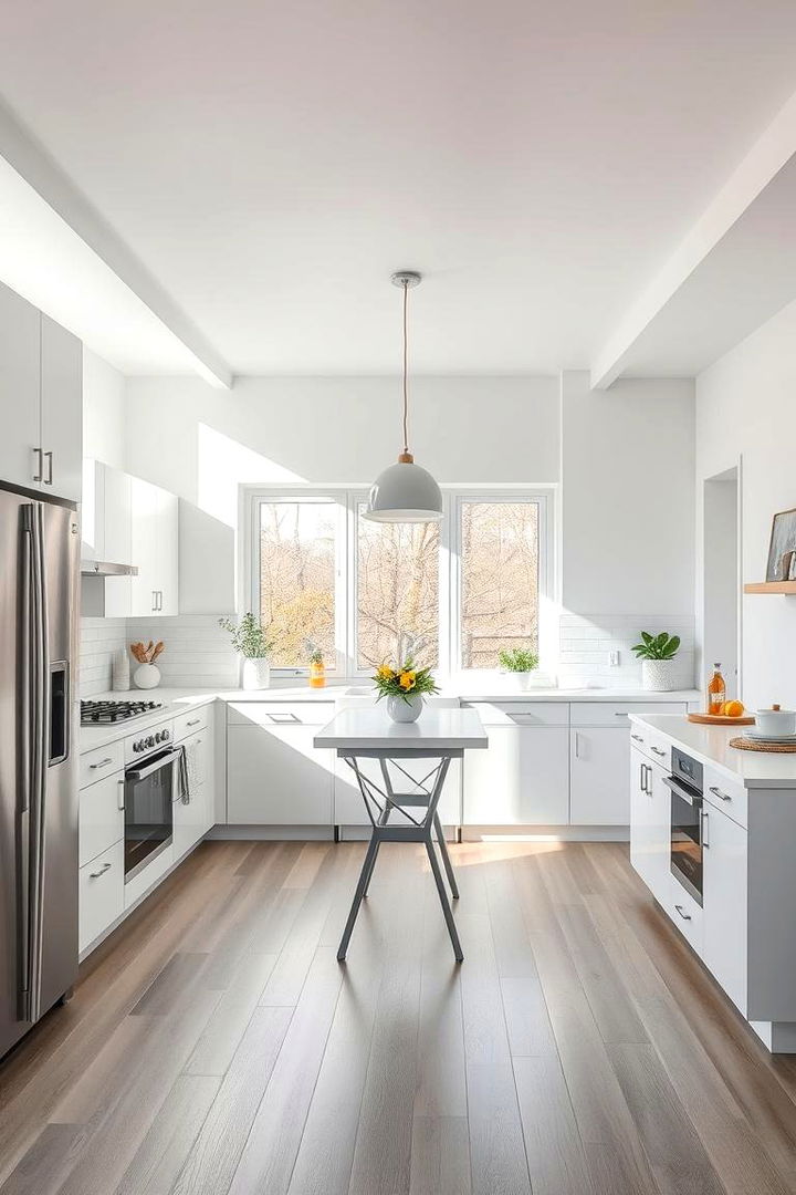 Open Floor Plan for an Airy Illusion - 22 Small White Kitchen Ideas