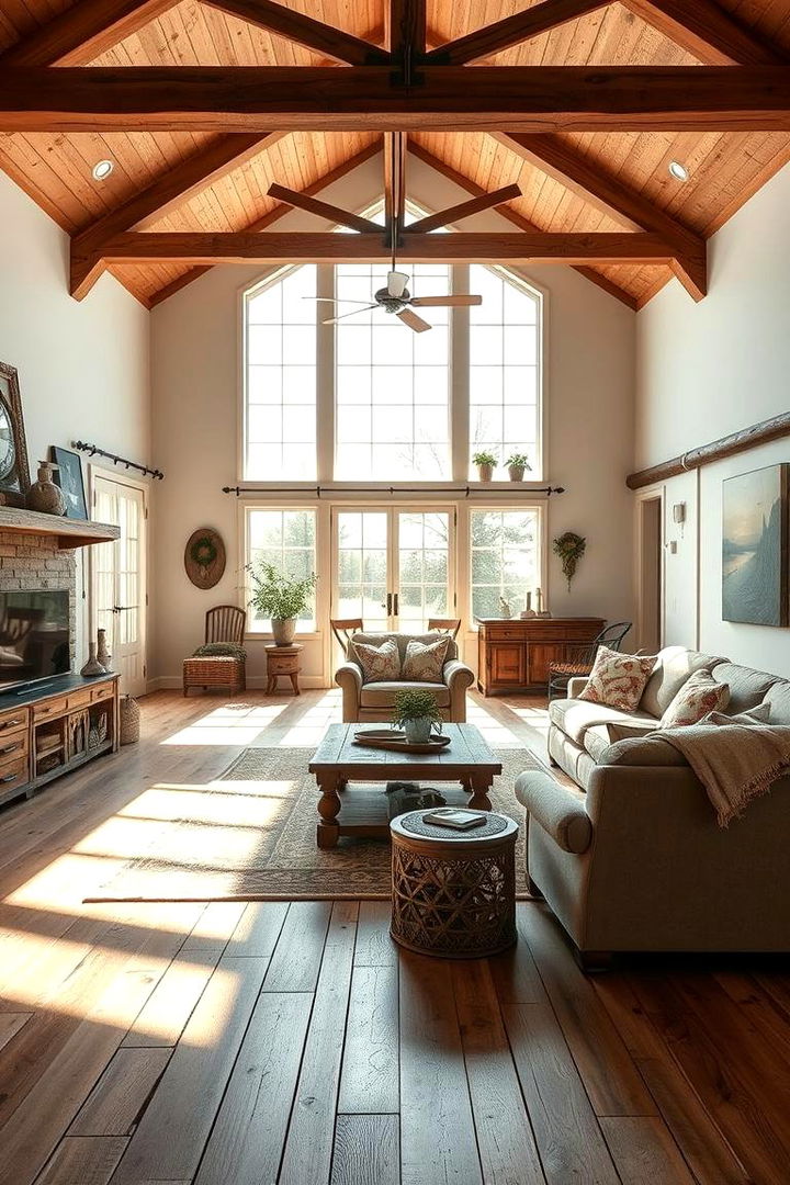 Open Layout with Country Warmth - 22 Farmhouse Living Room Ideas