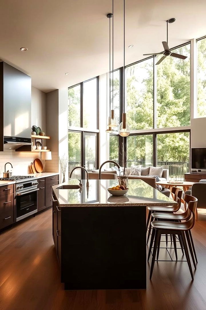 Open Plan Living Continuity - 22 Transitional Kitchen Ideas