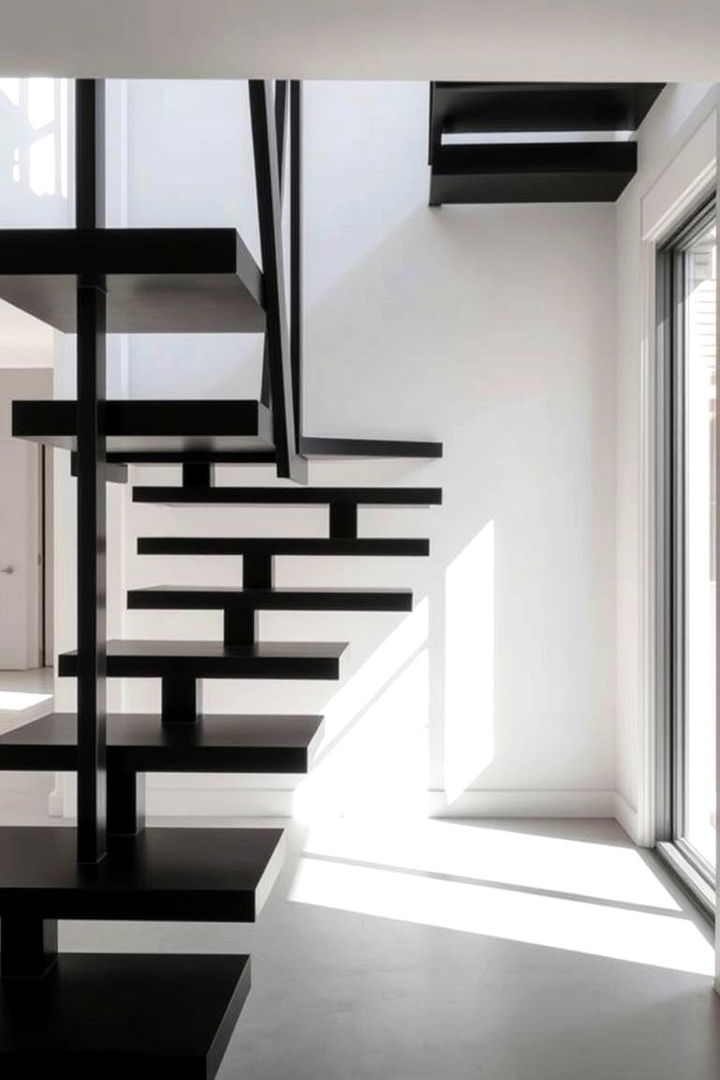 Open Riser Staircase for an Airy Feel - 22 black staircase ideas