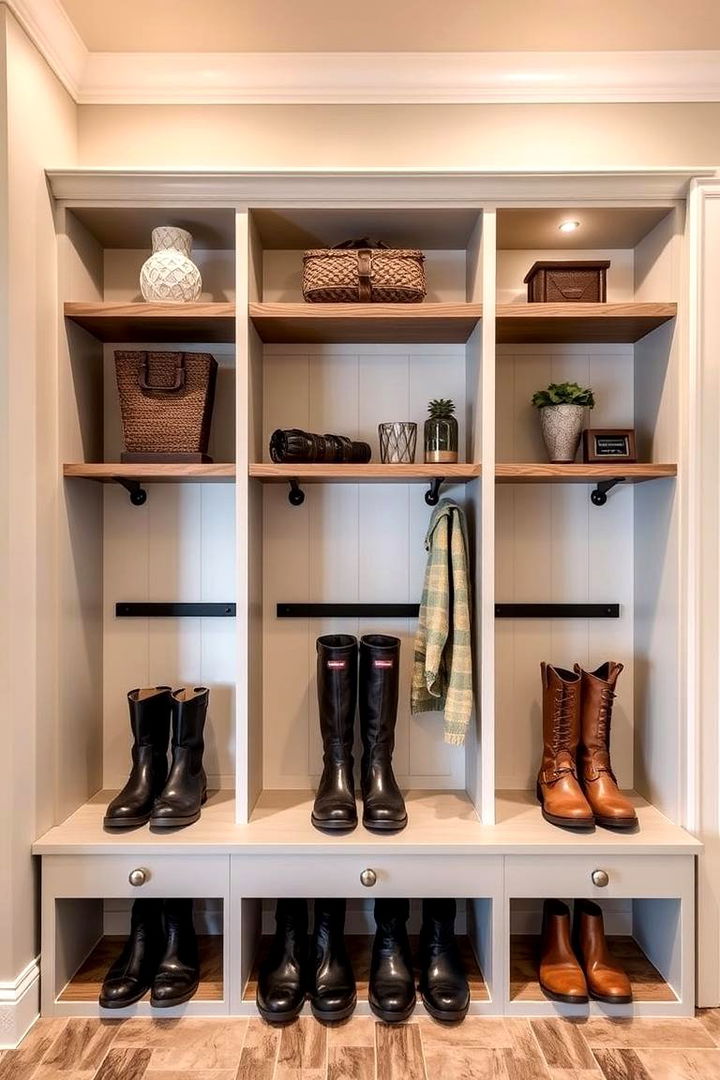 Open Shelf Boot Display - 22 Boot Storage Ideas
