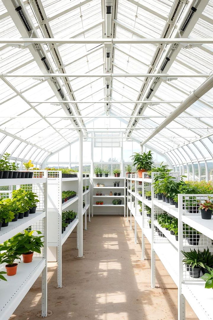 Open Shelf Racking for Enhanced Airflow - 22 Greenhouse Shelving Ideas