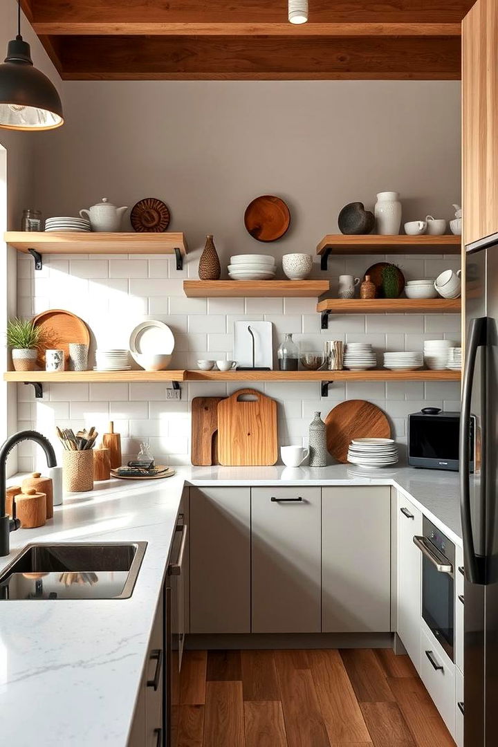 Open Shelves Display - 22 Office Kitchen Ideas