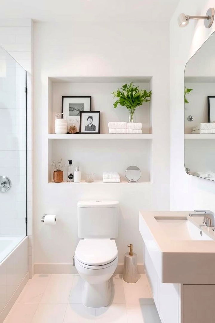 Open Shelves Inspiration - 22 Small White Bathroom Ideas