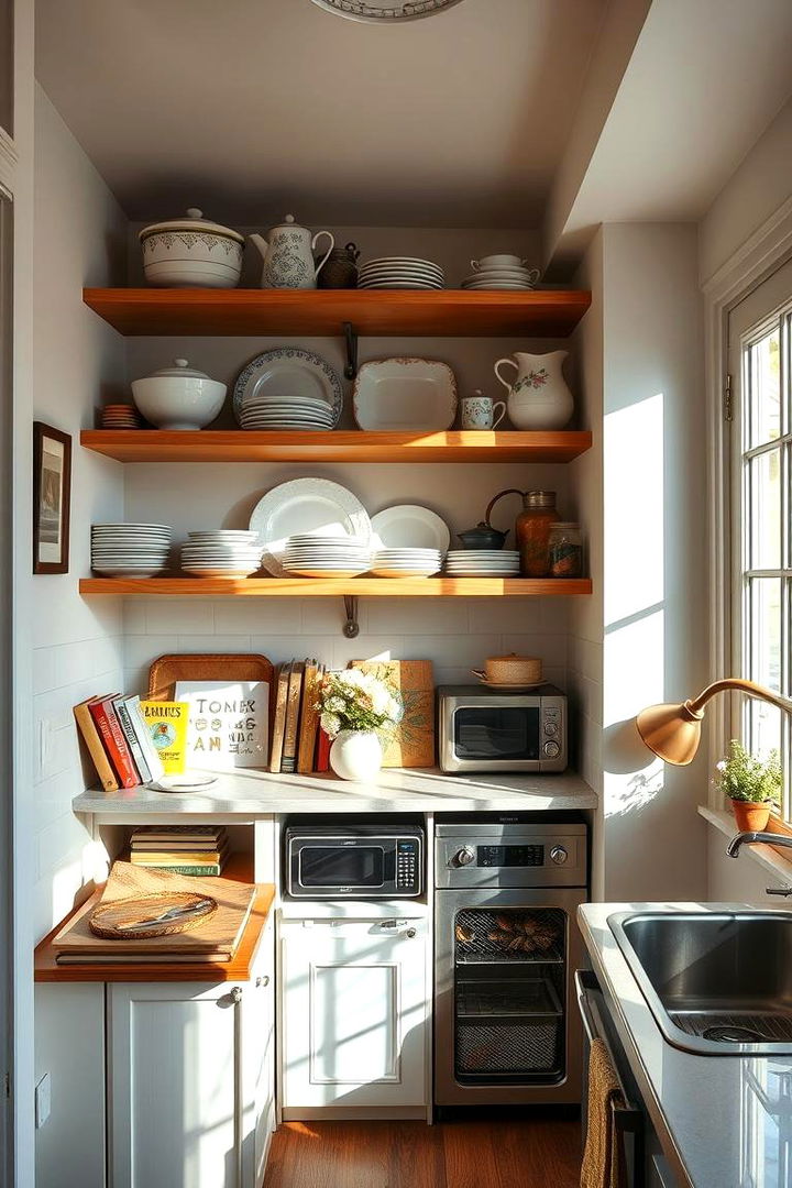 Open Shelving Appeal - 22 Kitchenette Ideas