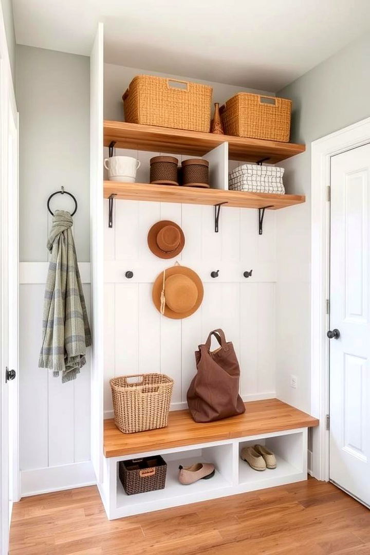 Open Shelving Concepts - 22 Farmhouse Mudroom Ideas