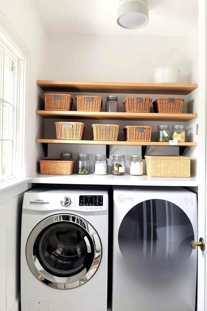 Open Shelving Design - 22 Farmhouse Laundry Room Ideas