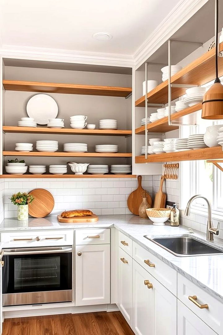 Open Shelving Design - 22 l shaped kitchen ideas