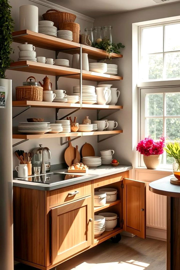 Open Shelving Design - 22 Mobile Home Kitchen Ideas