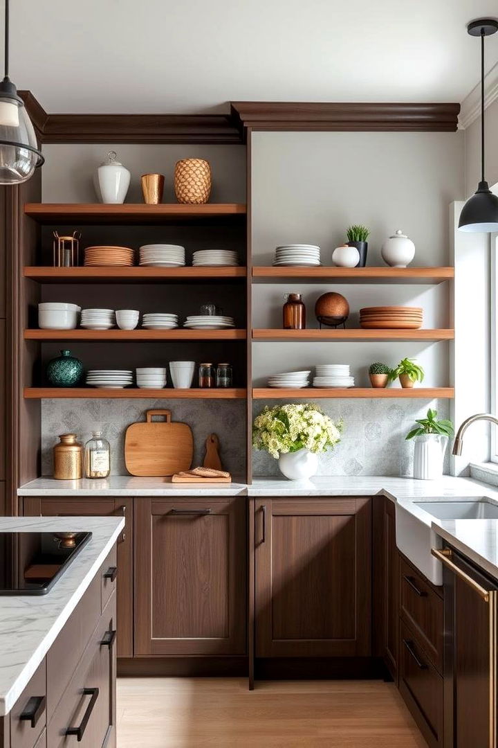 Open Shelving Designs - 22 Split Level Kitchen Design Ideas