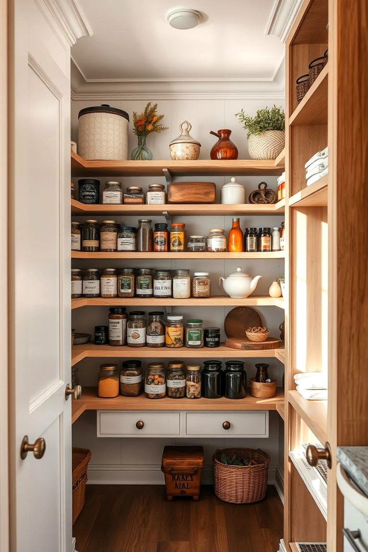 Open Shelving Display - 22 Larder Cupboard and Pantry Ideas for Your Kitchen