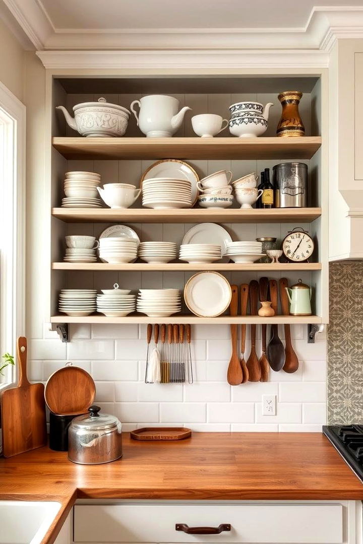 Open Shelving Display Elegance - 22 Traditional Kitchen Ideas